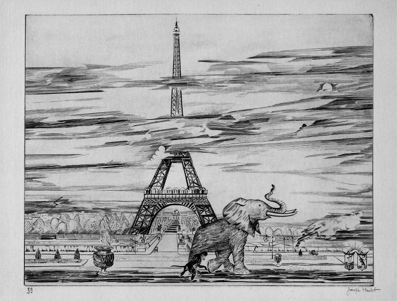 Joseph Hecht - "Vistas de París: la Torre Eiffel" 