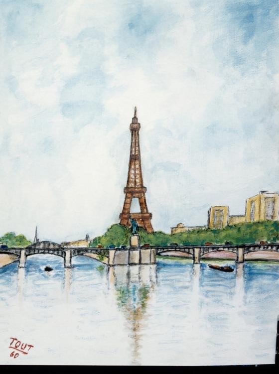 Pierre Toutkowsky - "La Tour Eiffel vue du Pont Mirabeau"