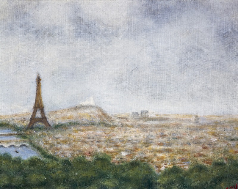 "View over Paris from the Belleville Terrace"