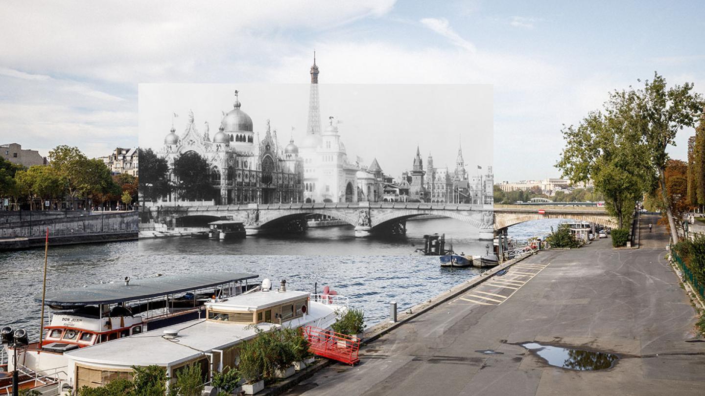 Vue depuis le port des Champs Elysées