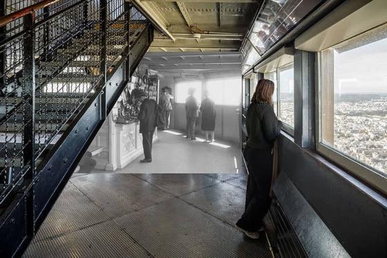 Le sommet de la tour Eiffel, niveau inférieur