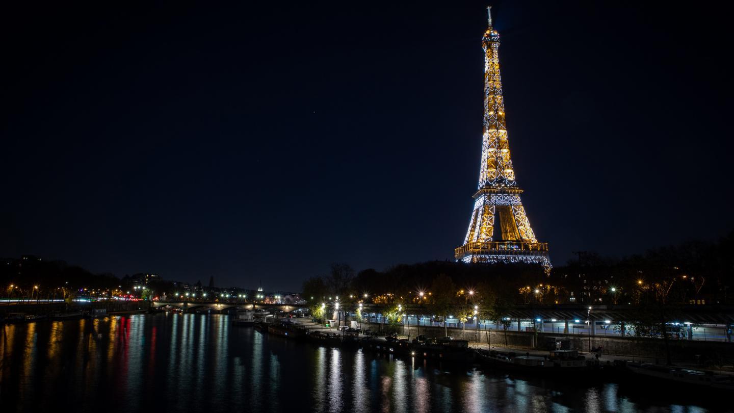 The Eiffel Tower at night