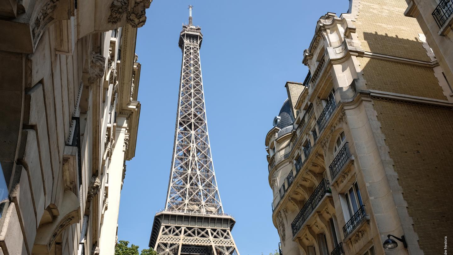 The Eiffel Tower close up