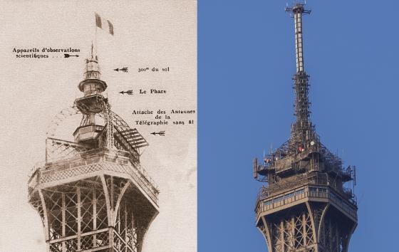 Comparaison entre le sommet de 1889 et l'actuel