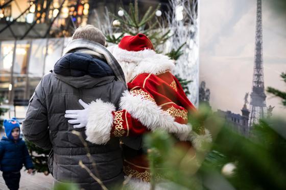 Santa Claus at the Eiffel Tower