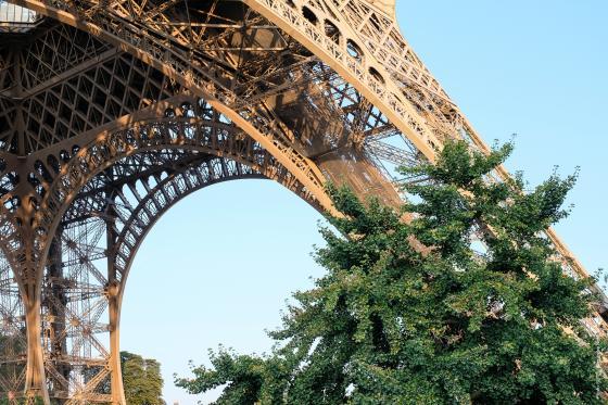 Vue sur le pilier nord de la tour Eiffel